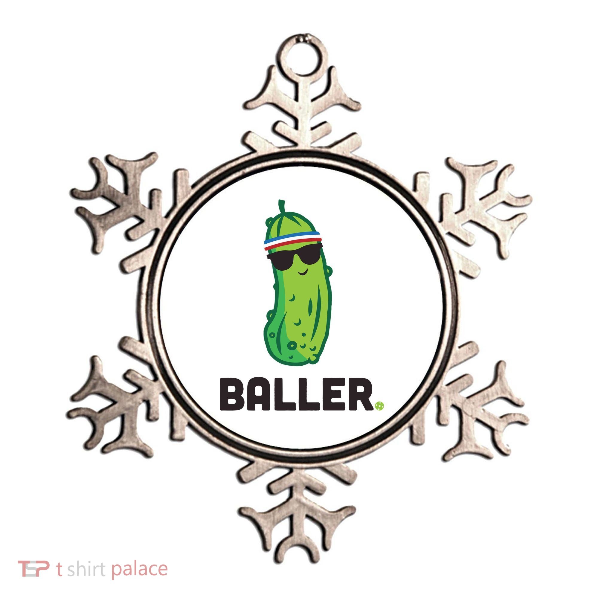 Pickle Baller Funny Pickleball Ornament