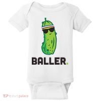 Pickle Baller Funny Pickleball Baby Bodysuit thumb 0