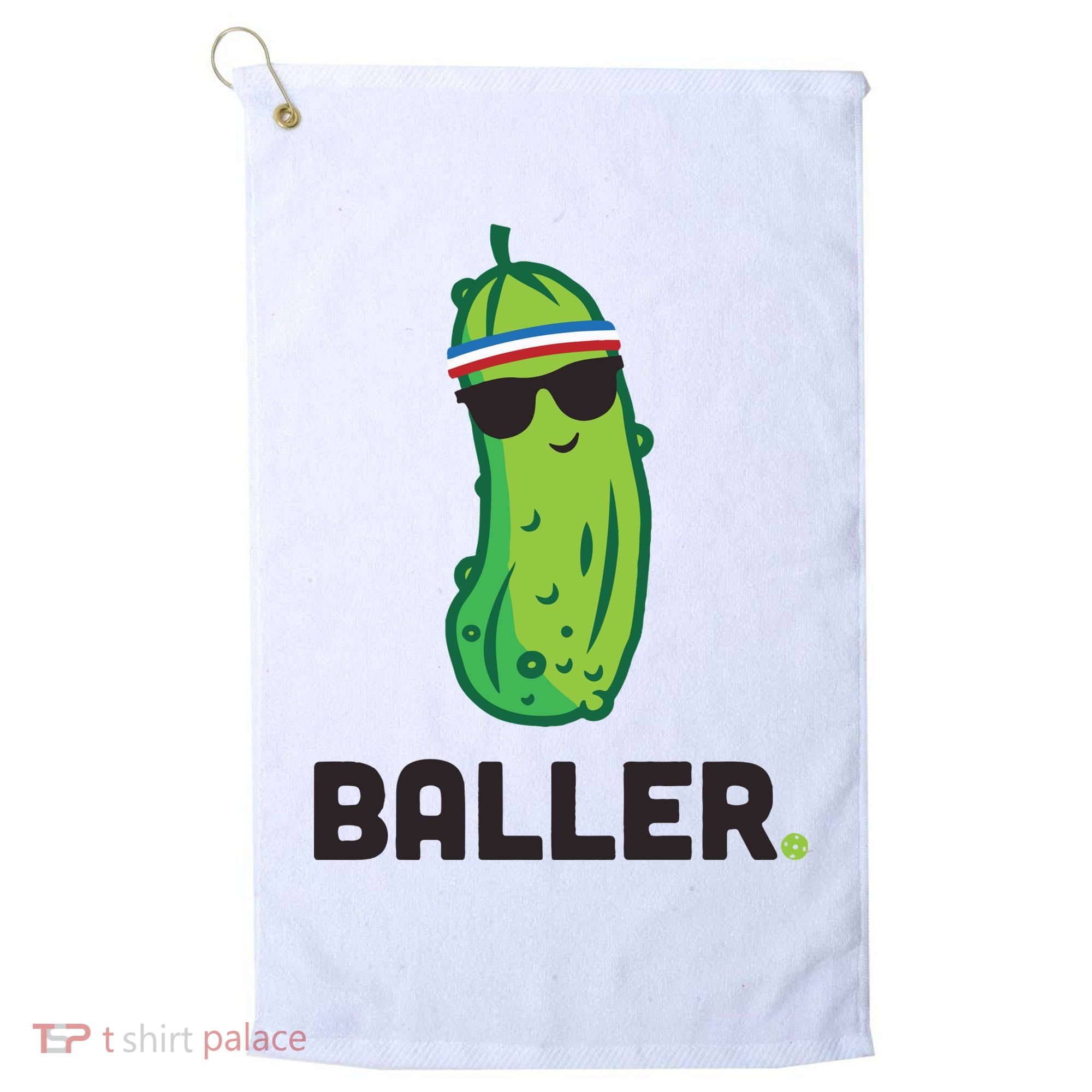 Pickle Baller Funny Pickleball Golf Towel