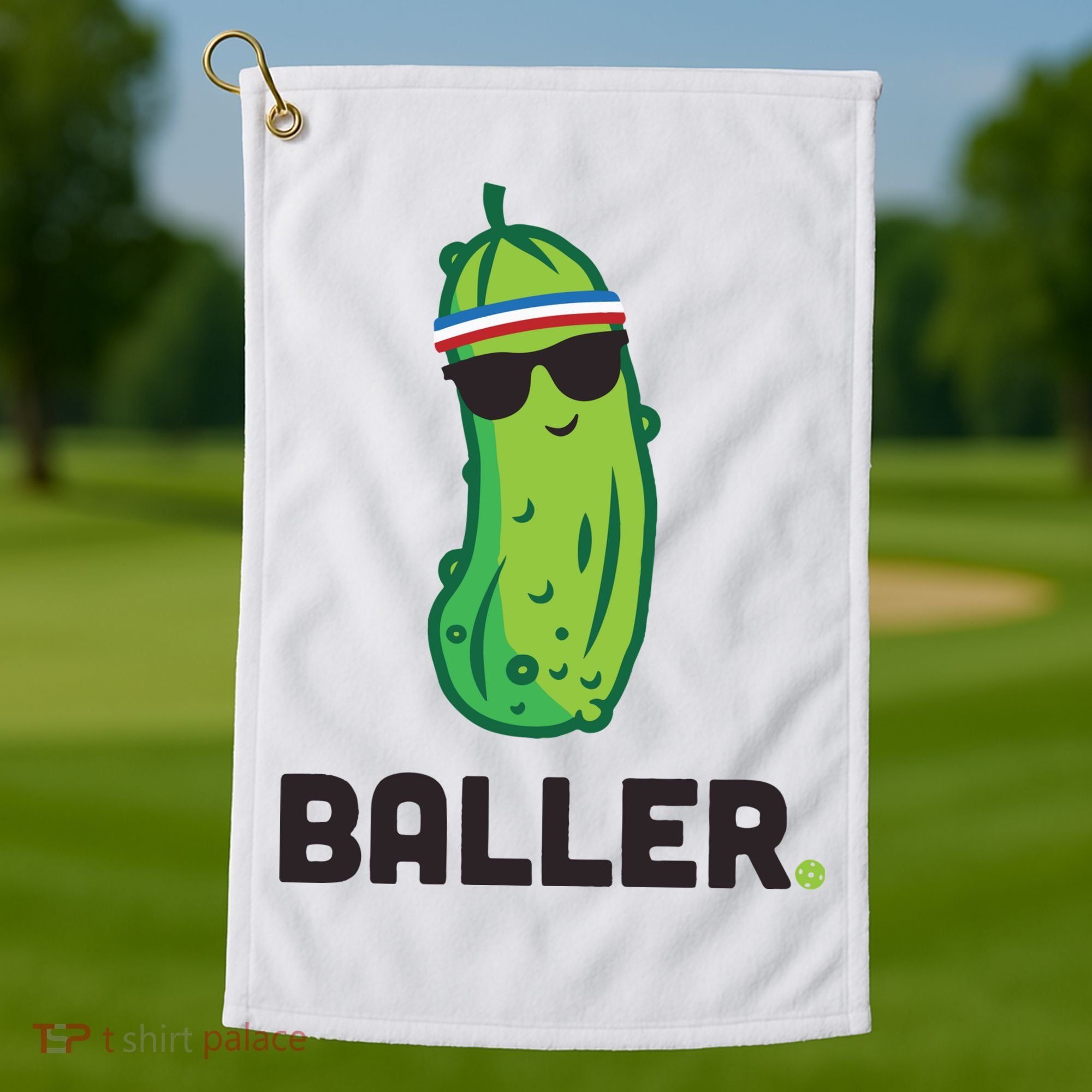 Pickle Baller Funny Pickleball Golf Towel