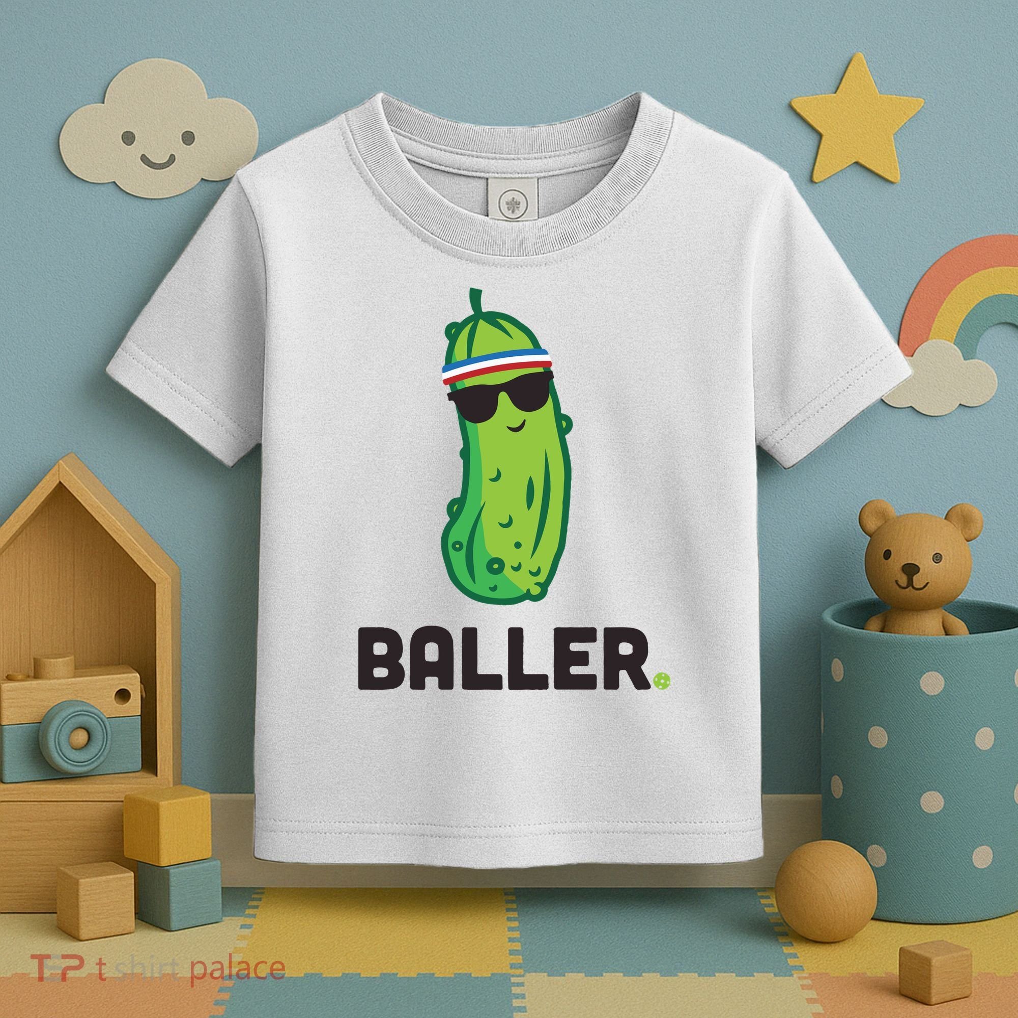 Pickle Baller Funny Pickleball Toddler T-Shirt