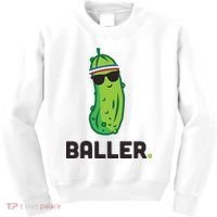 Pickle Baller Funny Pickleball Kids Sweatshirt thumb 0