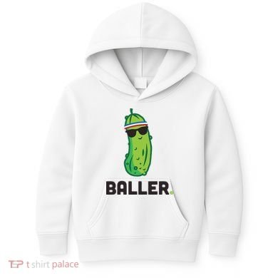 Pickle Baller Funny Pickleball Kids Hoodie