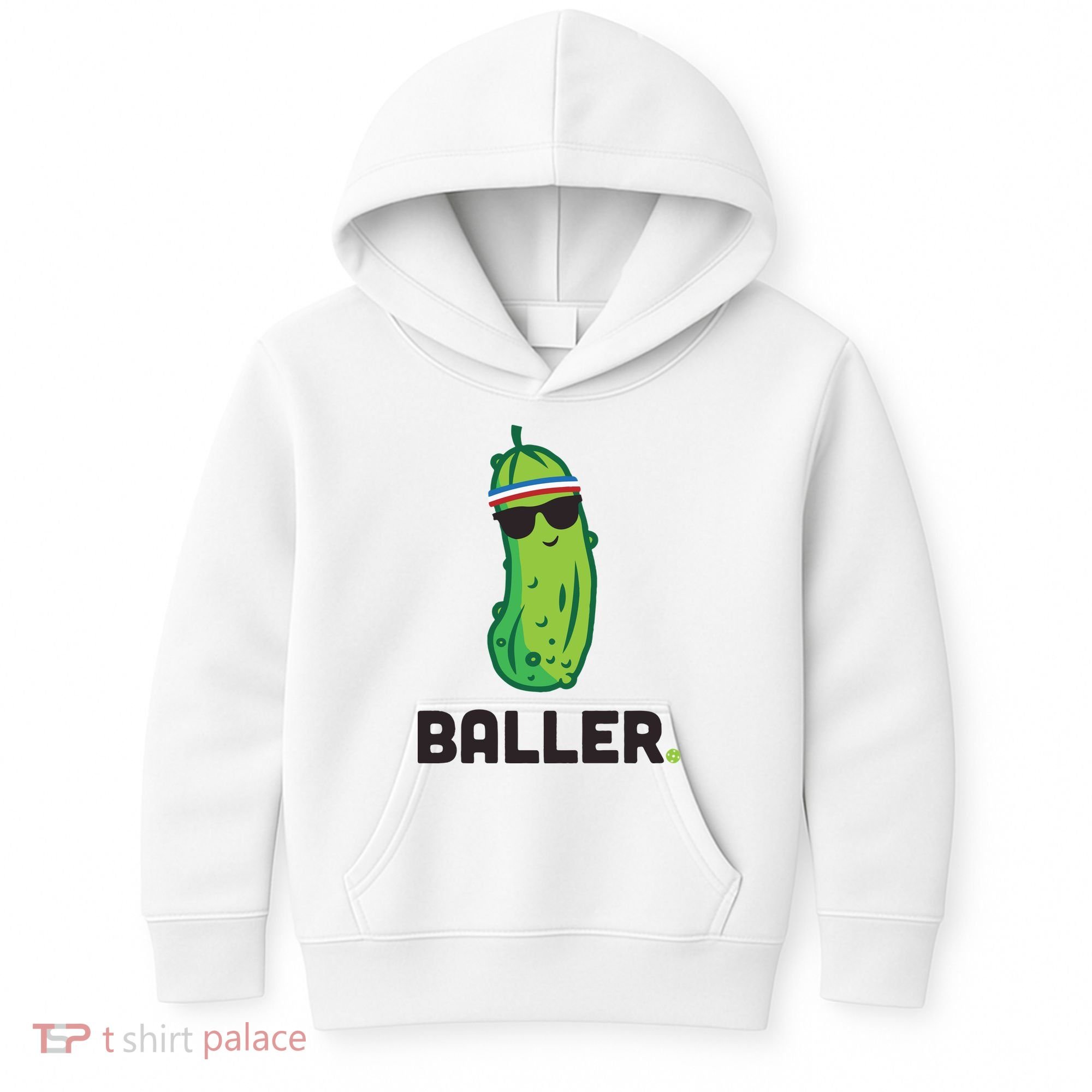 Pickle Baller Funny Pickleball Kids Hoodie