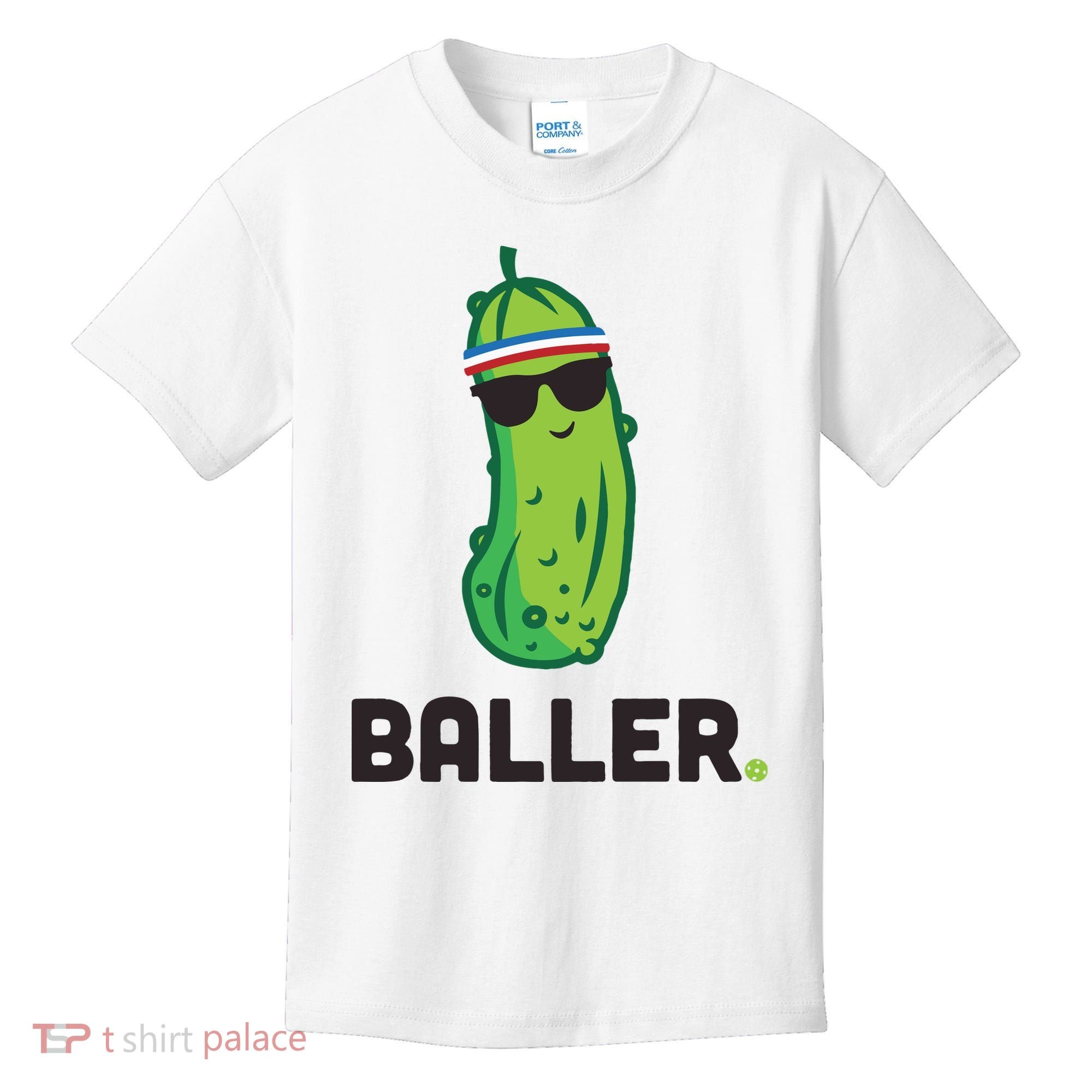 Pickle Baller Funny Pickleball Kids T-Shirt