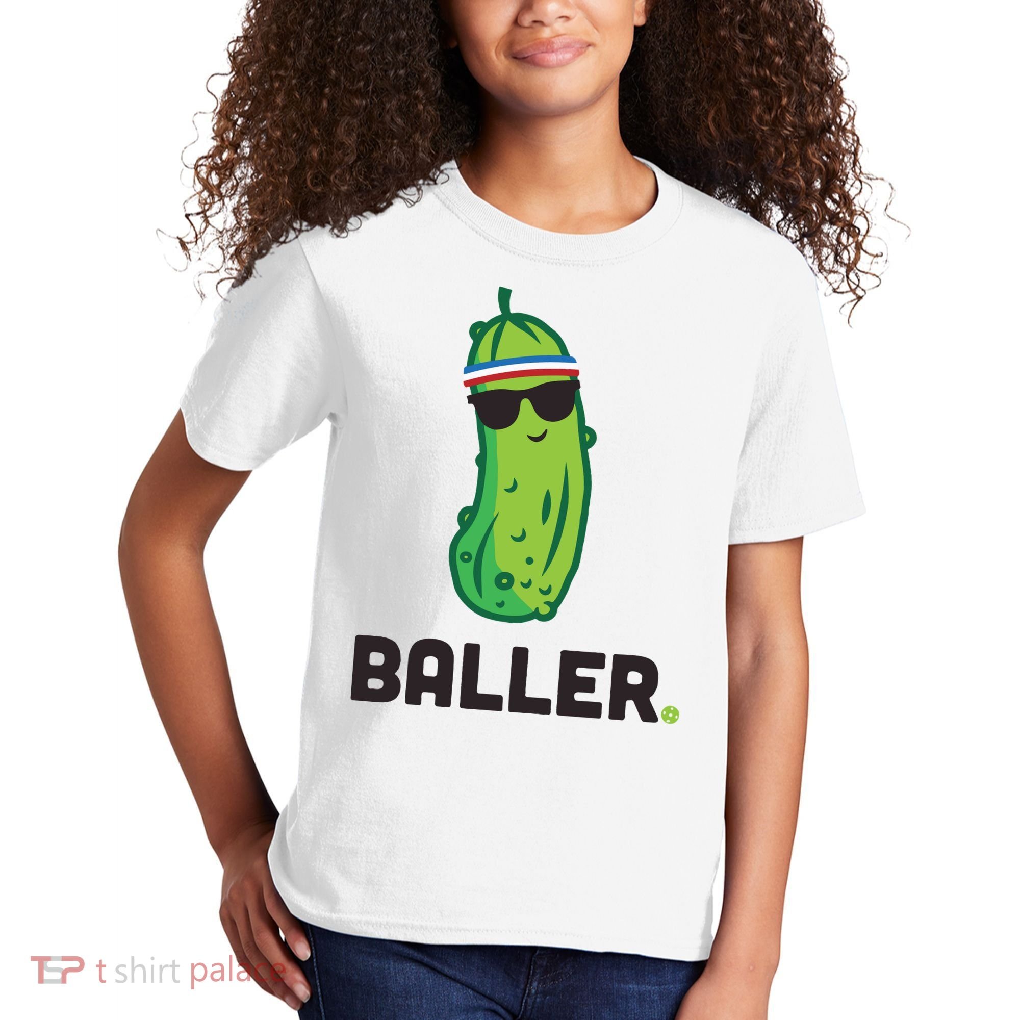 Pickle Baller Funny Pickleball Kids T-Shirt