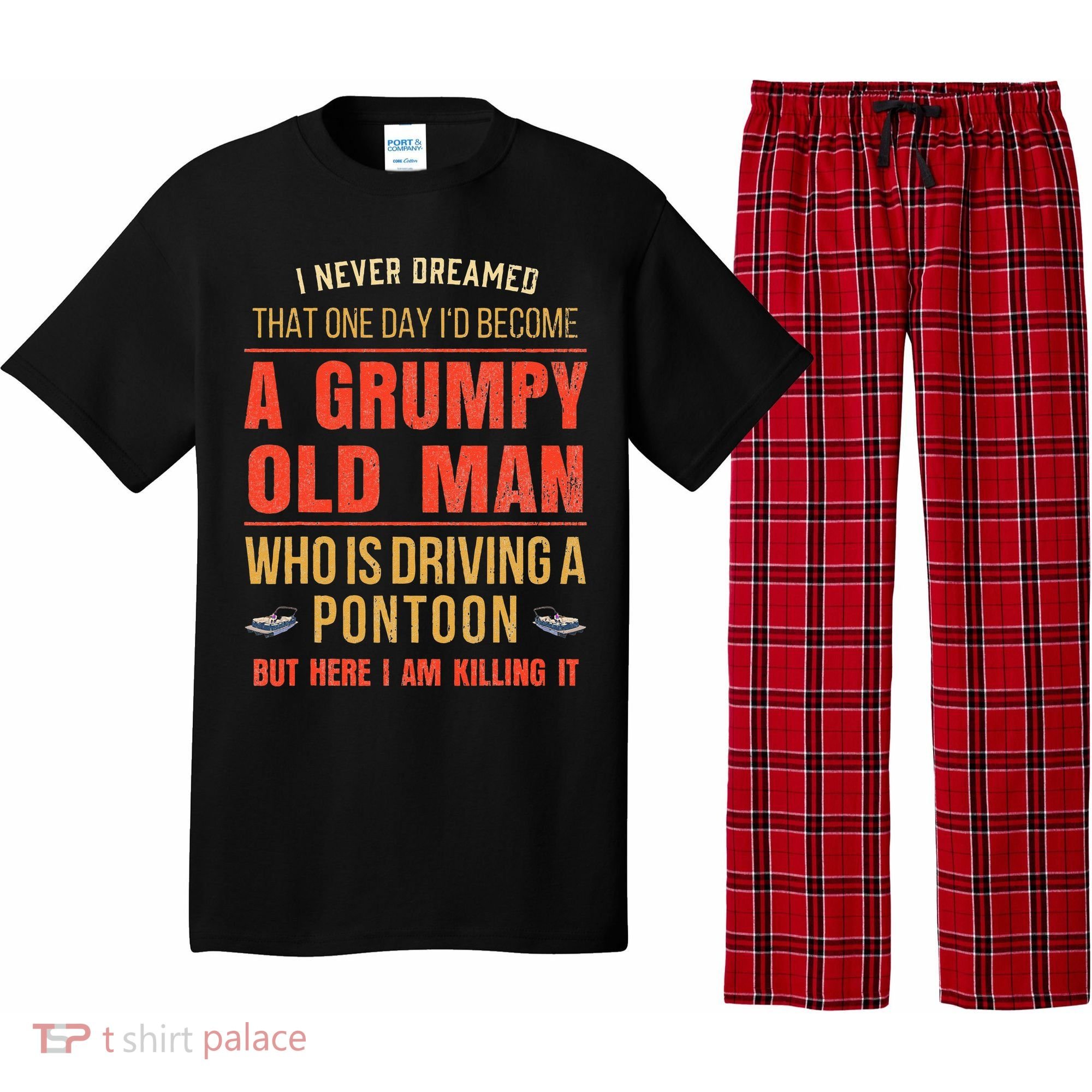Pontoon Boat Fun At The Lake Tritoon Captains Pajama Set