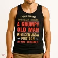 Pontoon Boat Fun At The Lake Tritoon Captains Tank Top thumb 3