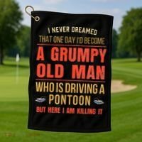 Pontoon Boat Fun At The Lake Tritoon Captains Golf Towel thumb 1