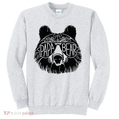 Papa Bear Face Sunglasses Papa Bear Lover FatherS Day Sweatshirt