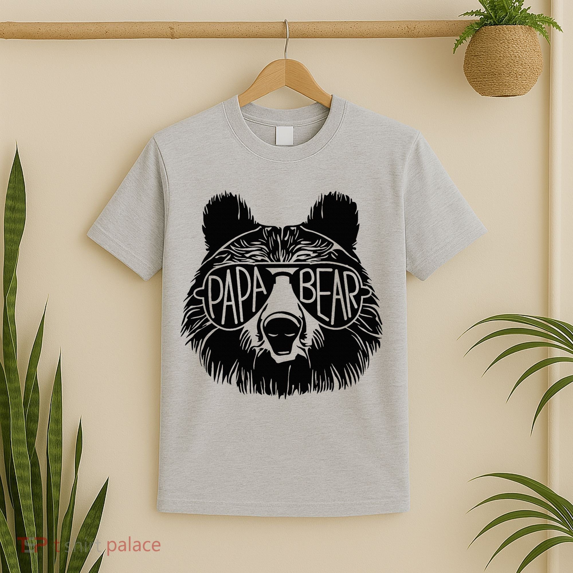 Papa Bear Face Sunglasses Papa Bear Lover FatherS Day T-Shirt