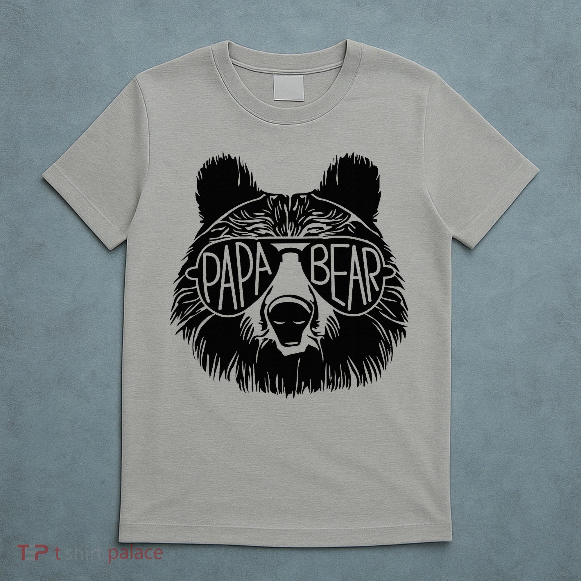 Papa Bear Face Sunglasses Papa Bear Lover FatherS Day T-Shirt