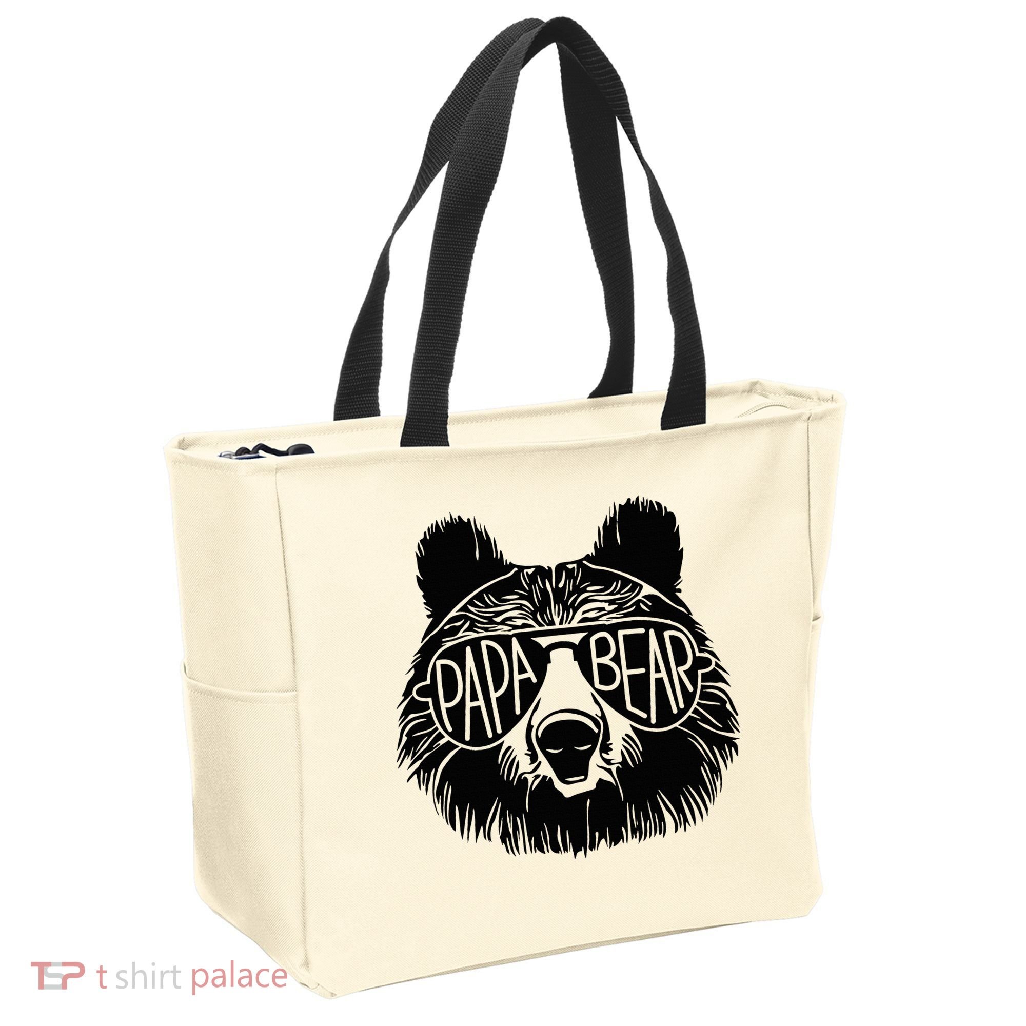 Papa Bear Face Sunglasses Papa Bear Lover FatherS Day Tote Bag