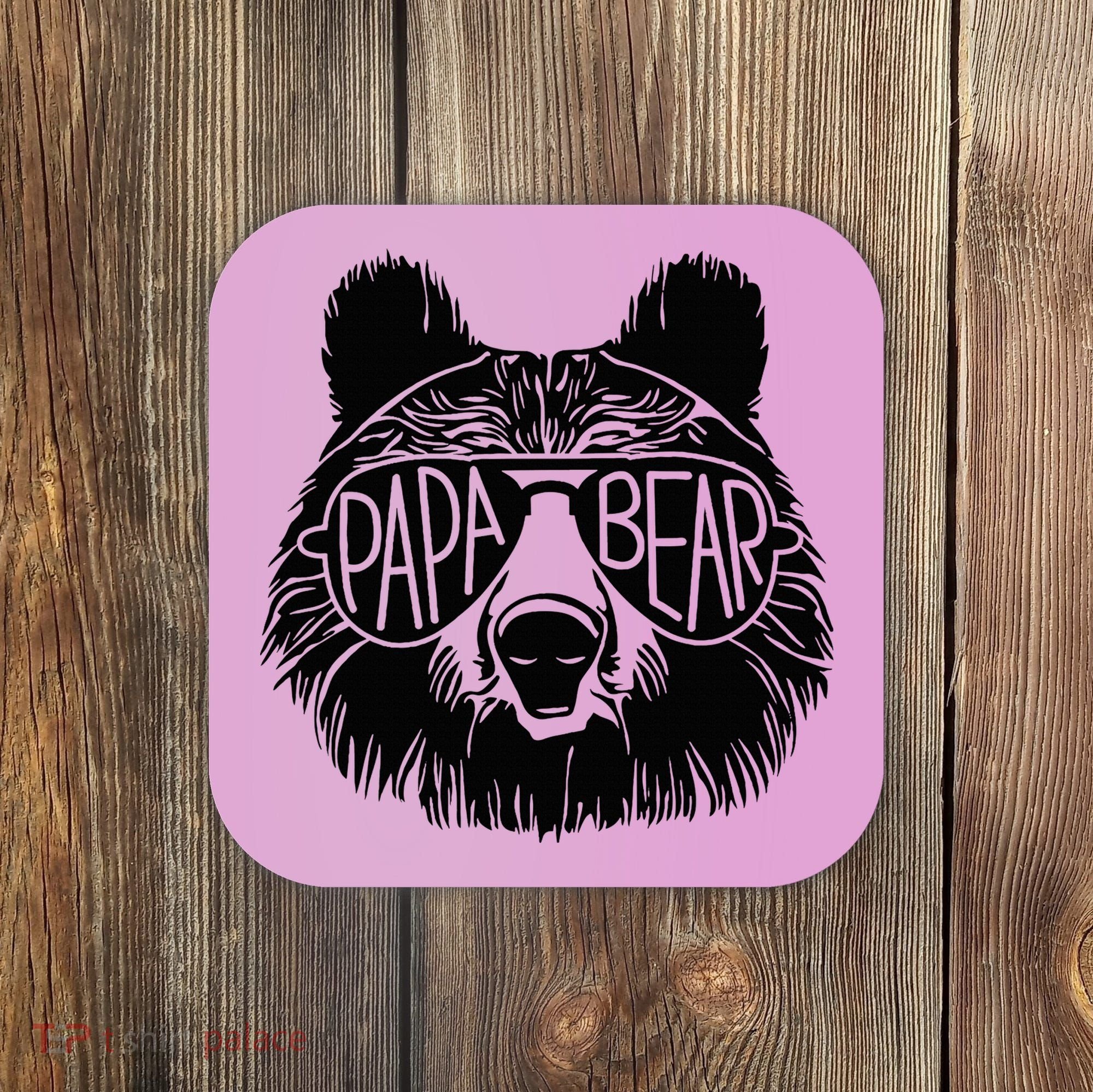 Papa Bear Face Sunglasses Papa Bear Lover FatherS Day Coaster