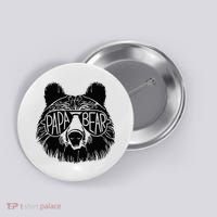 Papa Bear Face Sunglasses Papa Bear Lover FatherS Day Button thumb 0
