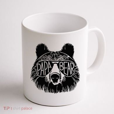 Papa Bear Face Sunglasses Papa Bear Lover FatherS Day Coffee Mug back