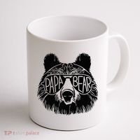 Papa Bear Face Sunglasses Papa Bear Lover FatherS Day Coffee Mug thumb 1