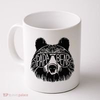 Papa Bear Face Sunglasses Papa Bear Lover FatherS Day Coffee Mug thumb 0