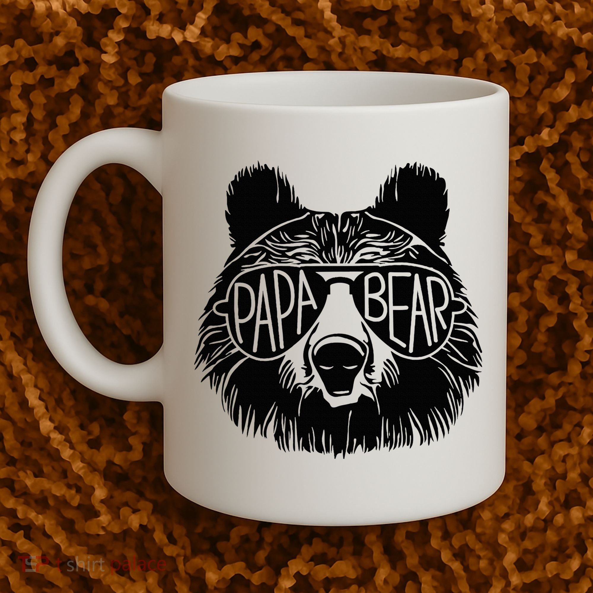 Papa Bear Face Sunglasses Papa Bear Lover FatherS Day Coffee Mug