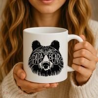 Papa Bear Face Sunglasses Papa Bear Lover FatherS Day Coffee Mug thumb 3