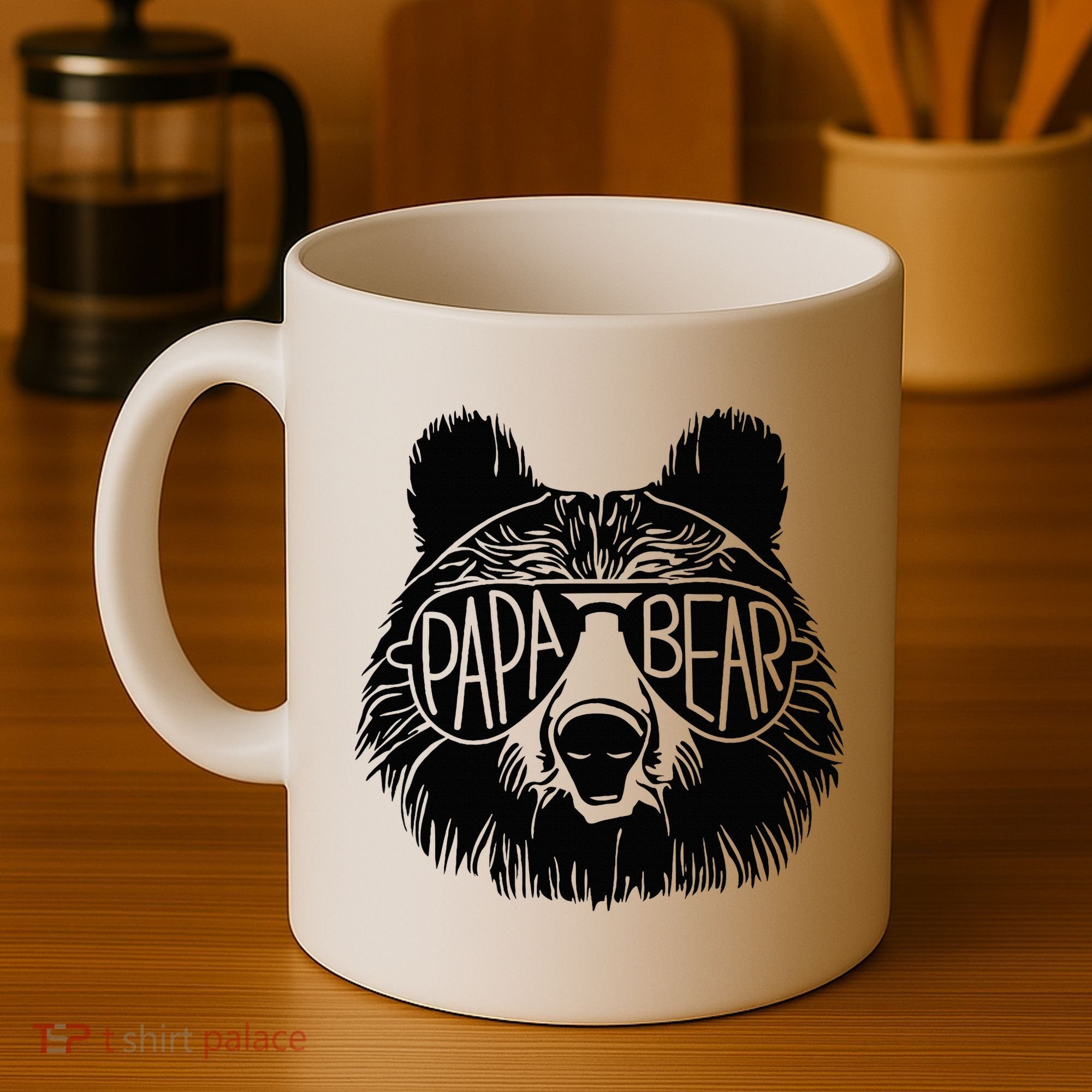 Papa Bear Face Sunglasses Papa Bear Lover FatherS Day Coffee Mug