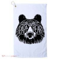 Papa Bear Face Sunglasses Papa Bear Lover FatherS Day Golf Towel thumb 0