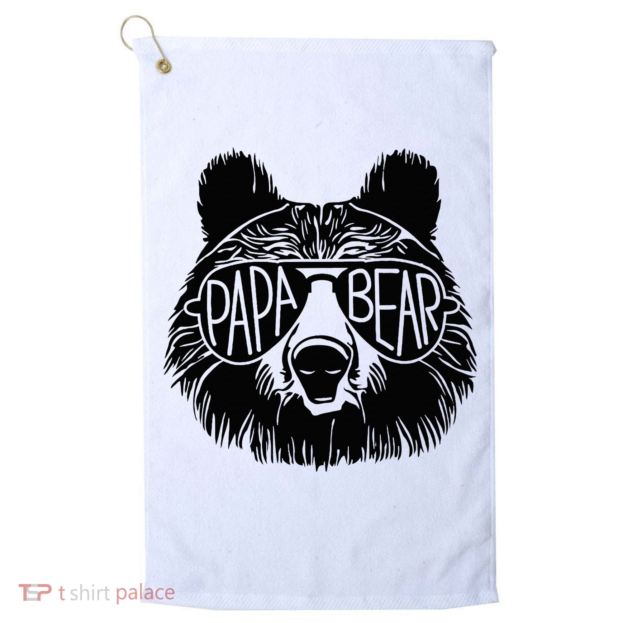 Papa Bear Face Sunglasses Papa Bear Lover FatherS Day Golf Towel