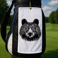 Papa Bear Face Sunglasses Papa Bear Lover FatherS Day Golf Towel thumb 2