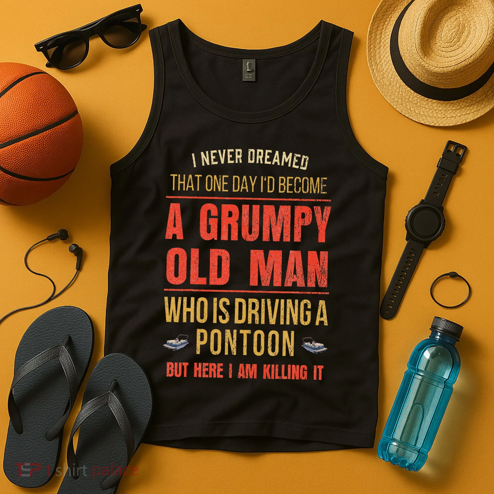 Pontoon Boat Fun At The Lake Tritoon Captains Tank Top