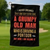Pontoon Boat Fun At The Lake Tritoon Captains Golf Towel thumb 1