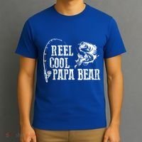 Papa Bear Fishing: Reel Cool Papa Bear Funny Gift Cute Gift T-Shirt thumb 3