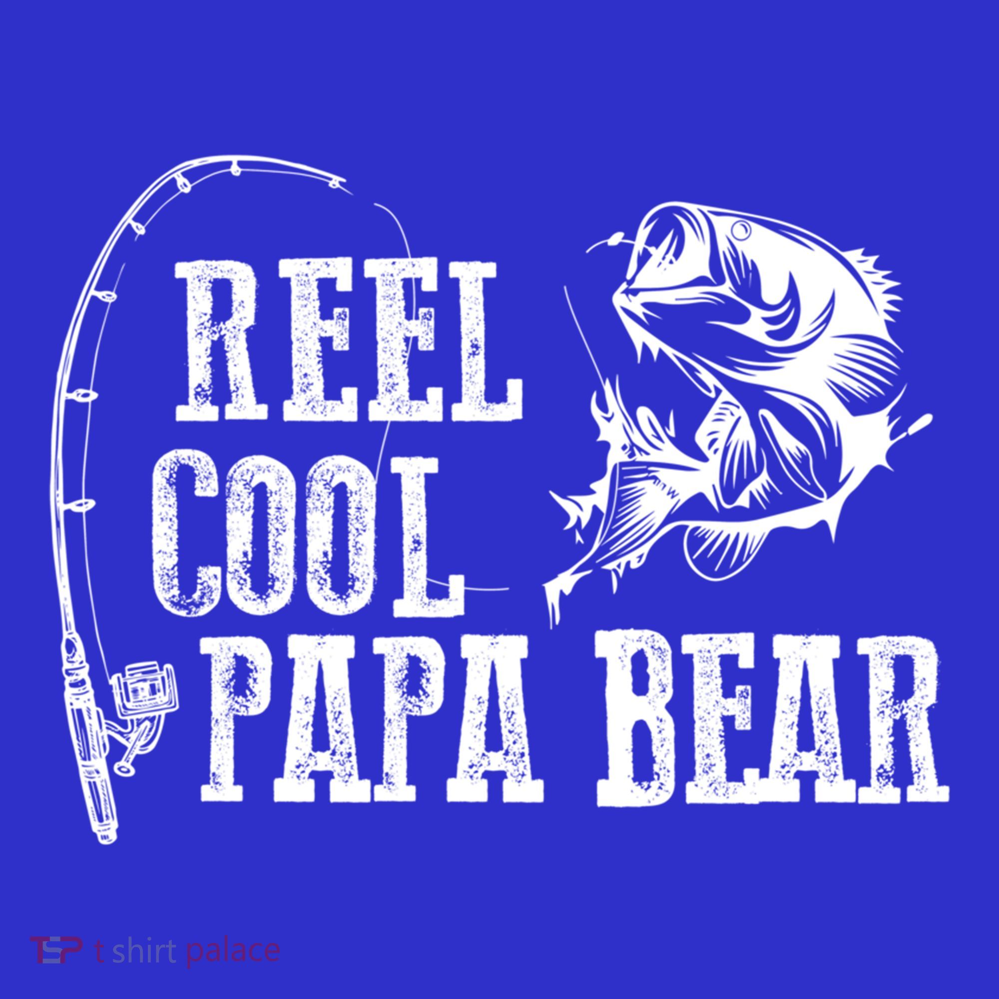 Papa Bear Fishing: Reel Cool Papa Bear Funny Gift Cute Gift Polo