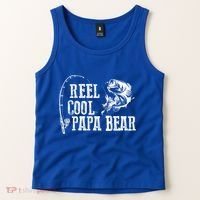 Papa Bear Fishing: Reel Cool Papa Bear Funny Gift Cute Gift Tank Top thumb 2