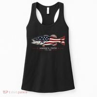 Patriotic Bass Fishing America's 250th Celebration 250 Years Women's Tank Top thumb 0
