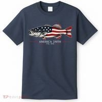 Patriotic Bass Fishing America's 250th Celebration 250 Years T-Shirt thumb 0