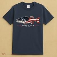 Patriotic Bass Fishing America's 250th Celebration 250 Years T-Shirt thumb 4
