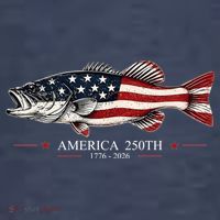 Patriotic Bass Fishing America's 250th Celebration 250 Years T-Shirt thumb 5