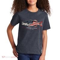 Patriotic Bass Fishing America's 250th Celebration 250 Years Kids T-Shirt thumb 2