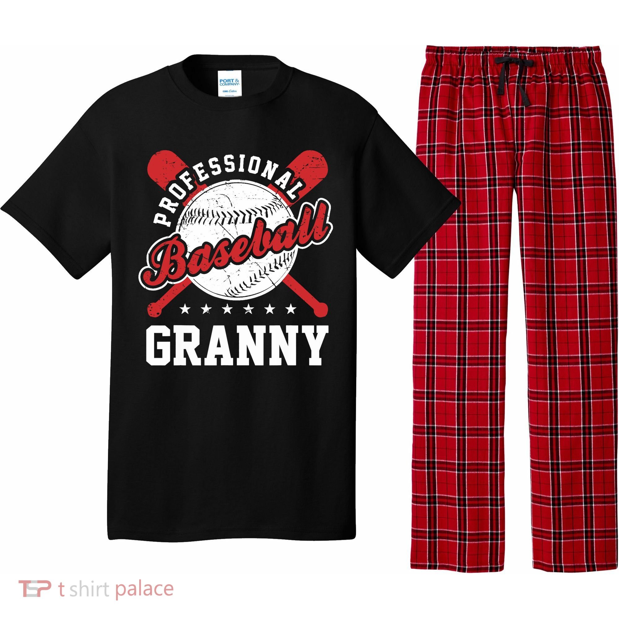 Professional Baseball Granny Team Sport Pajama Set