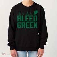 Bleed Green Football Team heart beat Women's Sweatshirt thumb 0