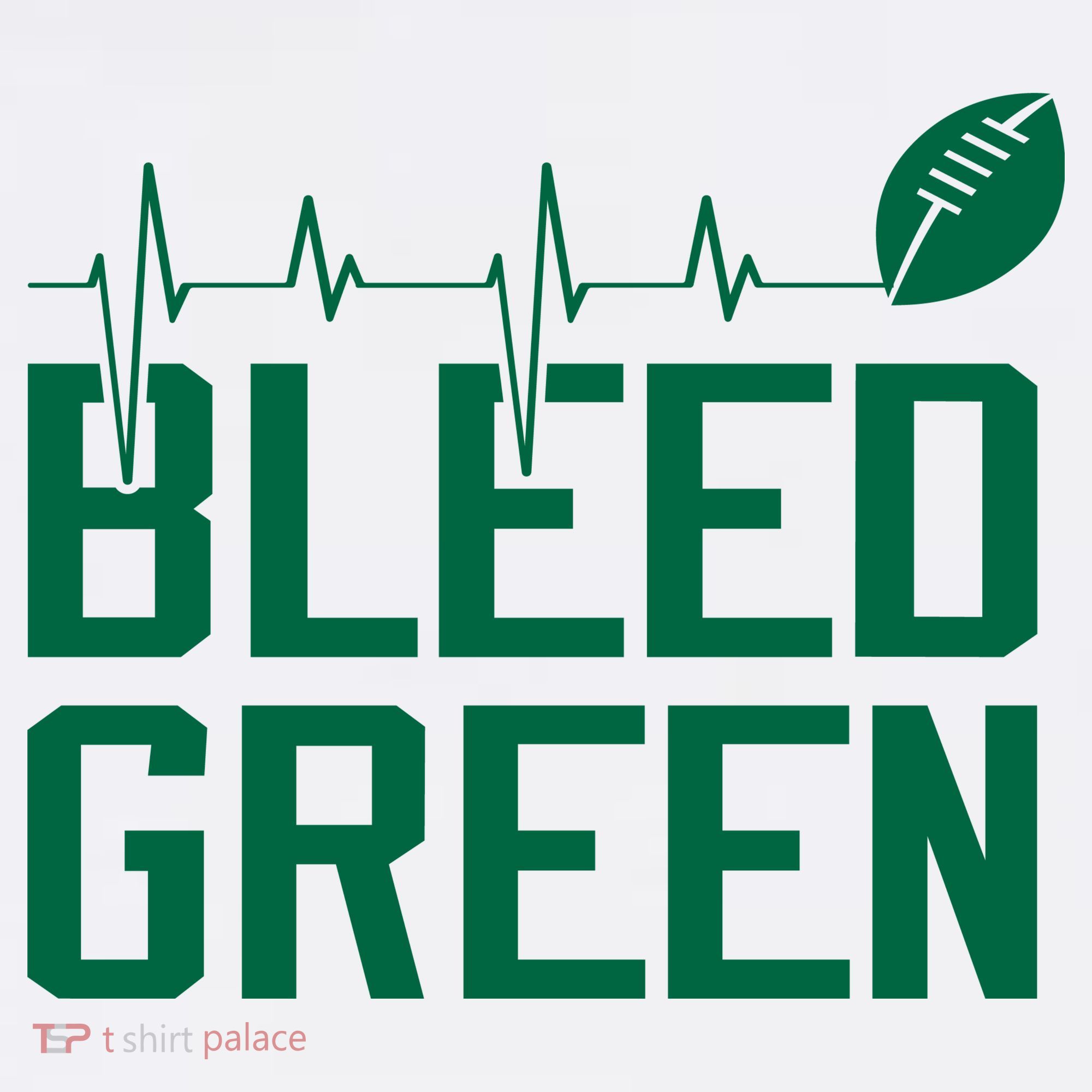 Bleed Green Football Team heart beat Long Sleeve Shirt