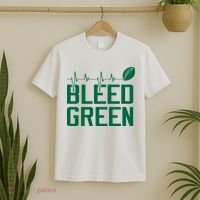 Bleed Green Football Team heart beat T-Shirt thumb 2