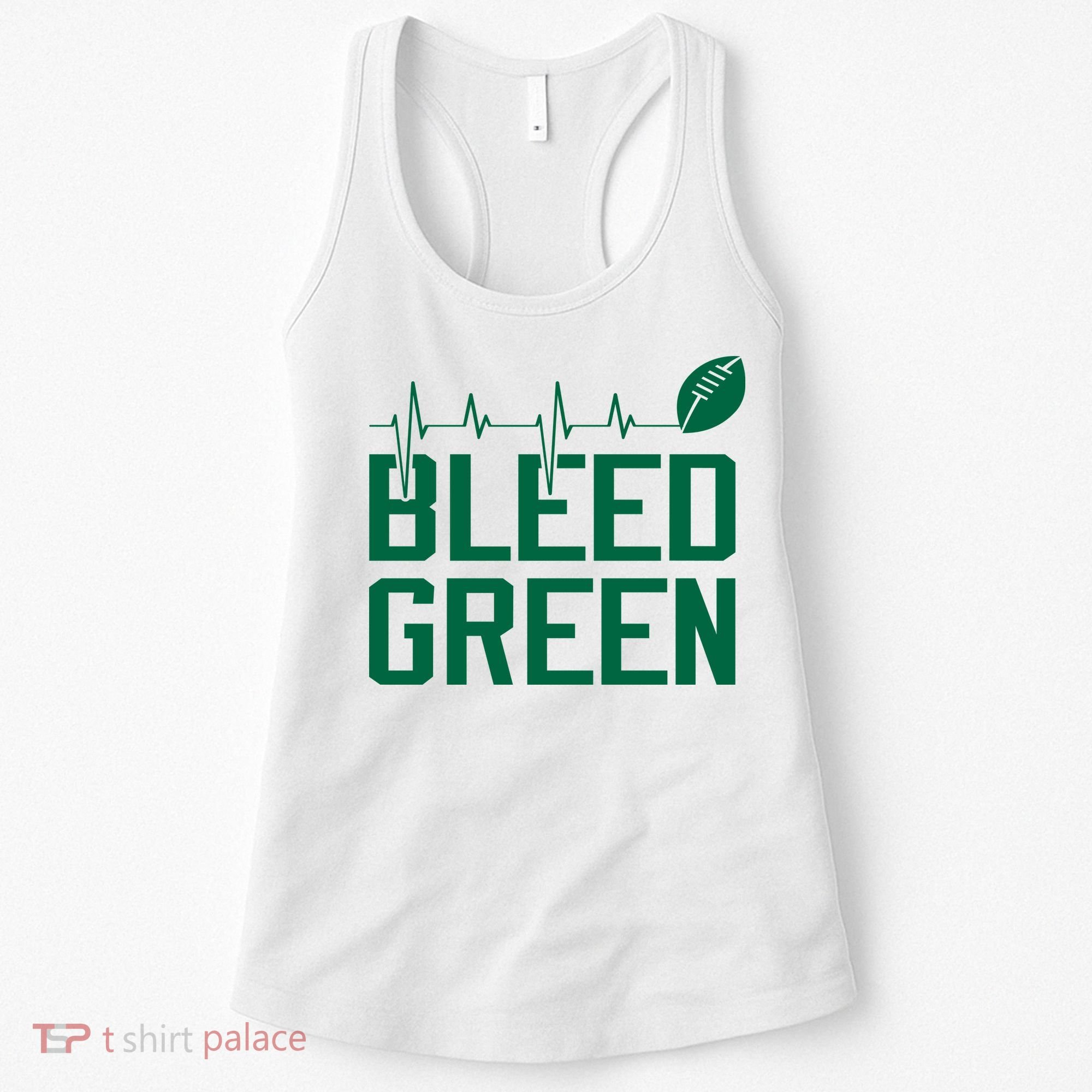 Bleed Green Football Team heart beat Women's Tank Top