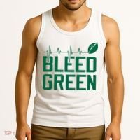 Bleed Green Football Team heart beat Tank Top thumb 3