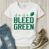 Bleed Green Football Team heart beat Women's T-Shirt thumb 3