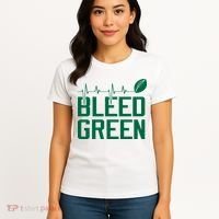 Bleed Green Football Team heart beat Women's T-Shirt thumb 4