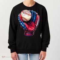 Patriotic Baseball Glove Drip Ice Cream Sprinkles 4th July Women's Sweatshirt thumb 0