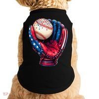 Patriotic Baseball Glove Drip Ice Cream Sprinkles 4th July Doggie Tank thumb 0