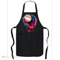 Patriotic Baseball Glove Drip Ice Cream Sprinkles 4th July Apron thumb 0
