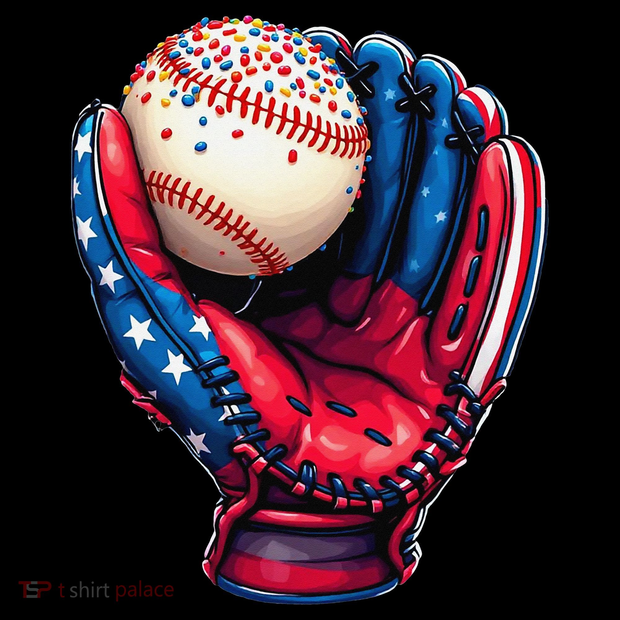 Patriotic Baseball Glove Drip Ice Cream Sprinkles 4th July Coffee Mug